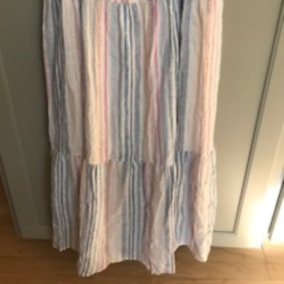 NWT Splendid Striped Linen Blend Tiered Maxi Dress - Picture 7 of 9